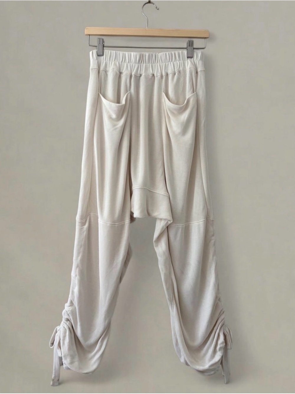 FP Movement by Free People Cream Draped Harem Track Pants
